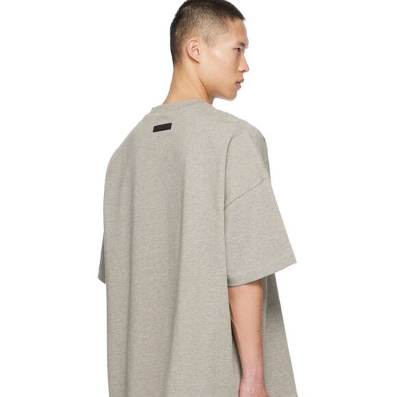 Fear of God Essentials Heavy Dark Heather Oatmeal/Teal Print T-Shirt FOG Bag - Picture 6 of 7